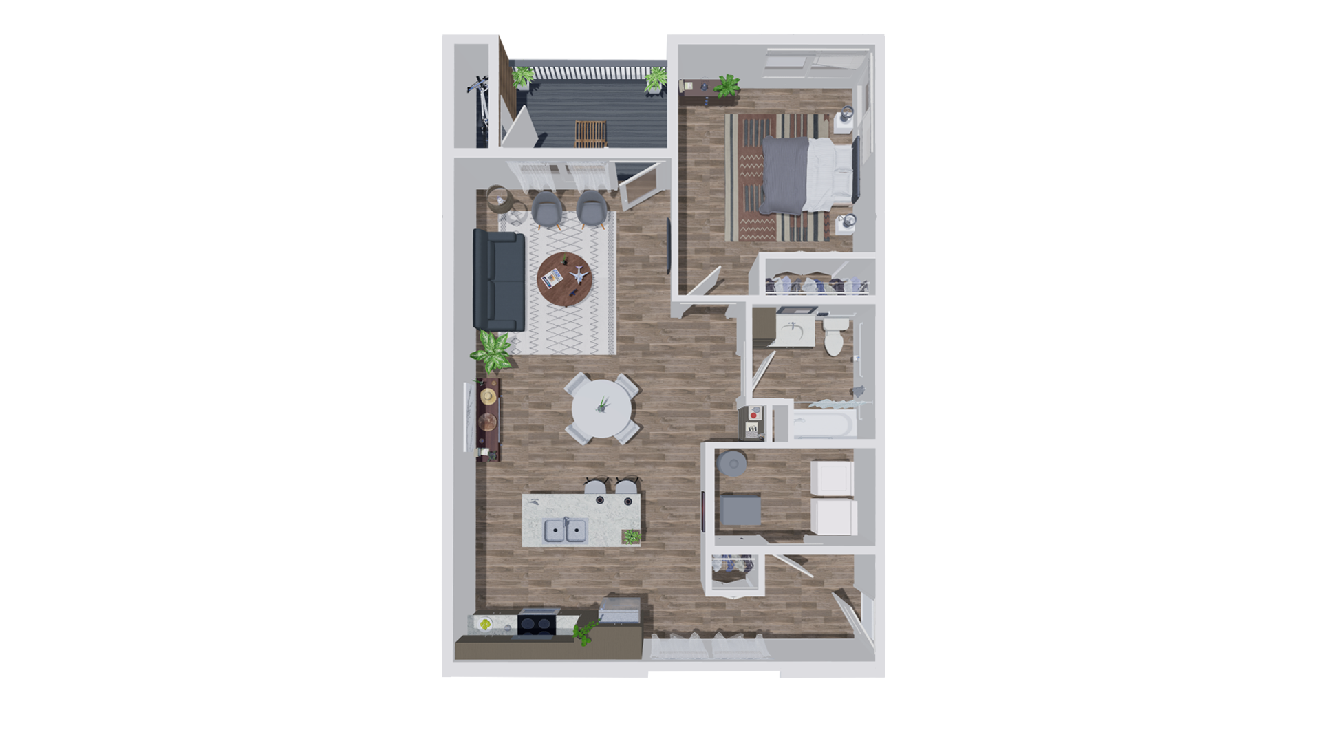 K01 Floor Plan at The Landing Apartments, Indianapolis, IN, 46234